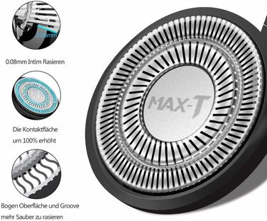 Електричний чоловічий бритва MAX-T ProSkin LED 3D - для мокрого та сухого гоління, з тримером, акумуляторний, сріблястий