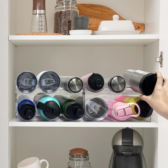 4-Piece Stackable Bottle Rack, Plastic Bottle Holder for Refrigerator, Cabinet, Kitchen Organizer Storage & Organization, Wine Bottle Kitchen Cabinet Storage