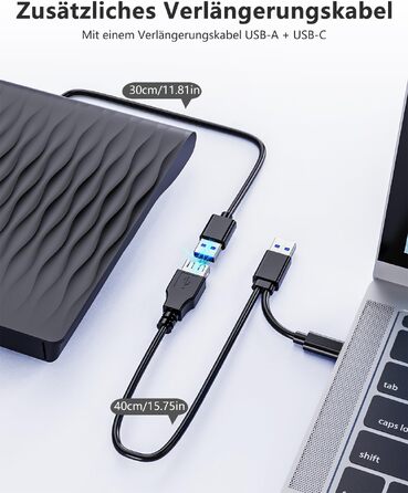 Зовнішній DVD CD привід DANGZW USB 3.0 Type-C, портативний DVD-записувач та плеєр для ноутбука та ПК, сумісний з Windows, Linux, MacOS, матовий чорний