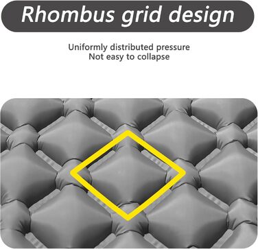 Саморозгортальний килимок для кемпінгу Isomatte, Ultraleicht: легкий килимок для відпочинку на природі, туризму, пляжу та подорожей. З насосом та подушкою. Сірий колір.