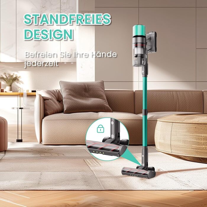 Бездротовий акумуляторний пилосос SmartAI V5 з автоматичним режимом, 55Kpa, 600W, 80 хвилин роботи, для килимів, шерсті тварин та твердих поверхонь