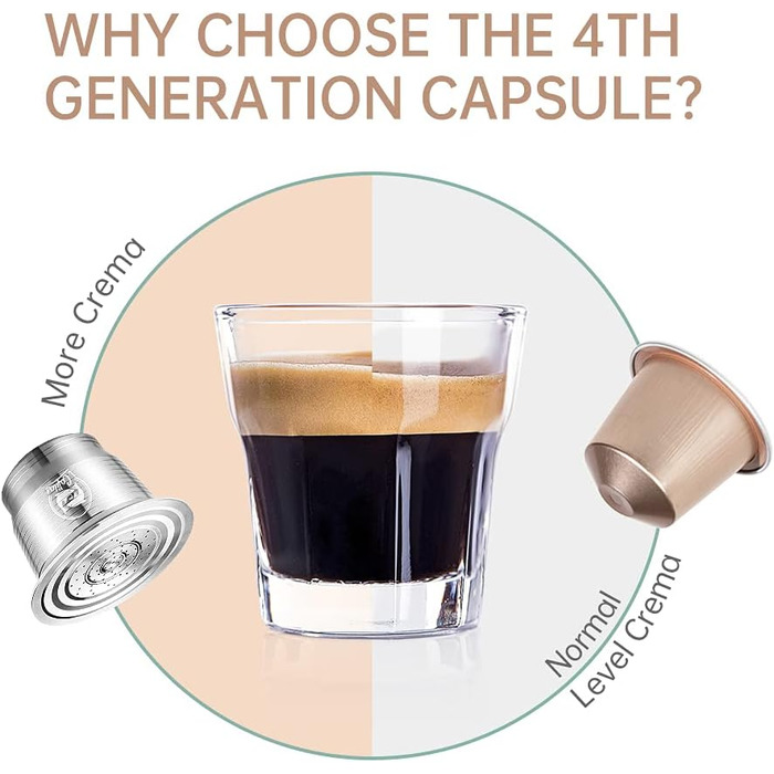 Багаторазові кавові капсули з нержавіючої сталі Cafilas для Nespresso, 2 шт., з ложкою та щіточкою для очищення