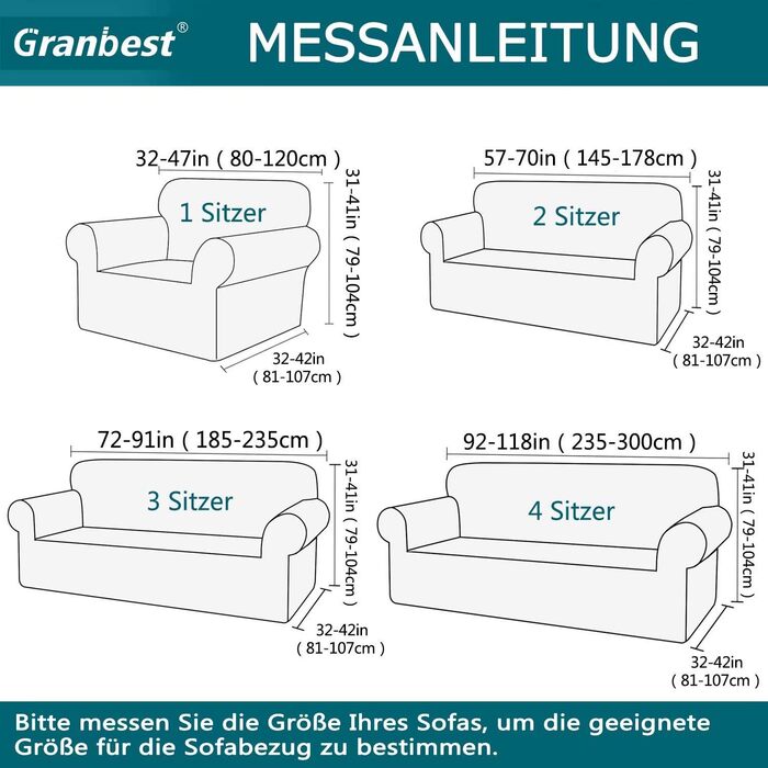 Granbest 1 Pack Thickened Couch Cover Durable Velvet Plush Sofa Cover for Oversized Couch High Stretch Couch Cover for Dogs, Pets Anti-Slip Furniture Protector for Living Room (4 Seater, Dark Green)