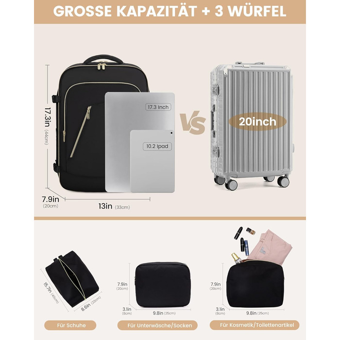 Рюкзак LOVEVOOK для подорожей: жіночий, великий, з відділенням для ноутбука 17.3