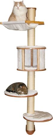 Дерев'яний комплекс для котів Kerbl Dolomit XL, білий, 70x45x185 см, для кількох котів, з сизалевими стовпчиками