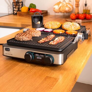 Cecotec Electric Table Grill Rock'nGrill Dual. 2000 W, independent temperature control on each plate, removable and non-stick coated plates, opens 180º