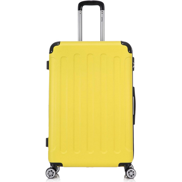 Чемодан Flexot® F-2045, набір 3 шт. (16 кольорів) - ручна поклажа, валіза, тривалий термін служби, твердий корпус (XL, світло-жовтий)