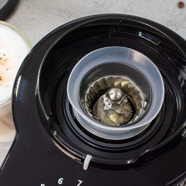 Електрична кавомолка Cloer 7520 з конічним жорнами з нержавіючої сталі, 2-12 чашок, 300 г кавових зерен, 150 Вт, регульований ступінь помелу, чорний