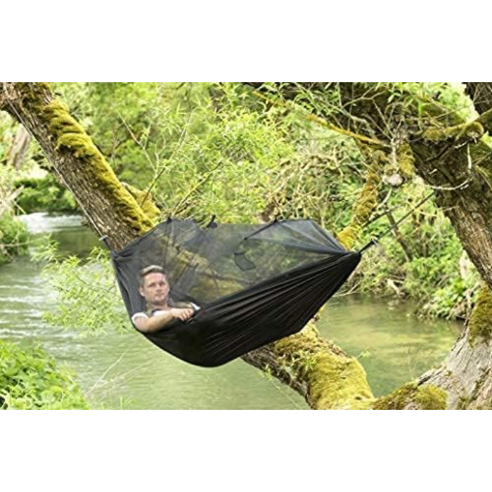 Ультралегка гамак AMAZONAS Moskito Traveller EXTREME з антимоскітною сіткою, 275x140 см, до 200 кг, чорний