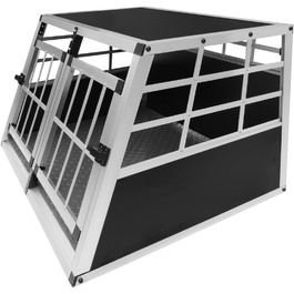 Транспортна переноска для собак та котів, алюмінієва, з подвійним відсіком - переноска для автомобіля