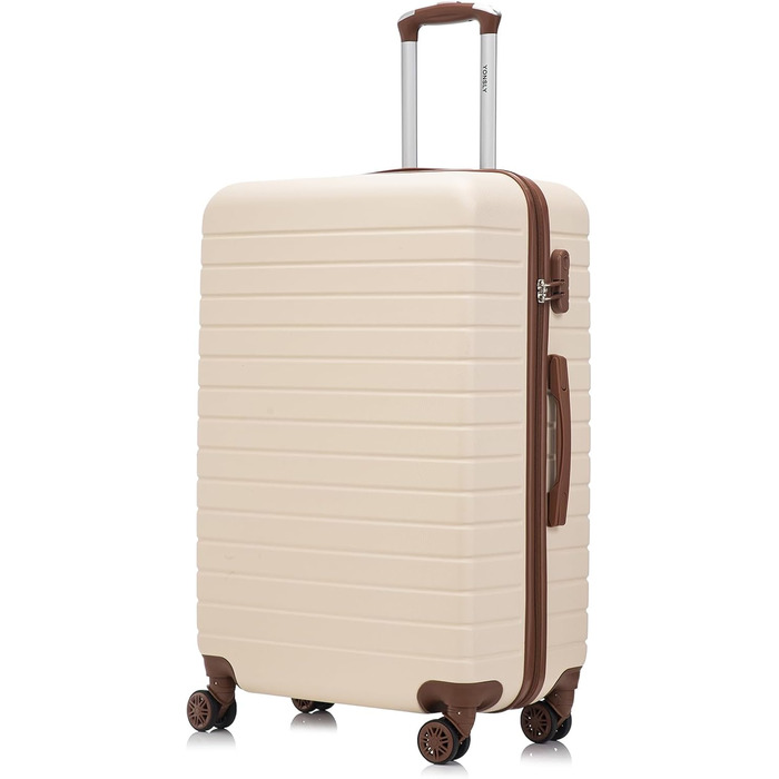 Набір валіз-ролерів (3 шт.): M, L, XL, білий, з коліщатками 360°, замком-кодом, зручною ручкою. Ідеальний для ручної поклажі.