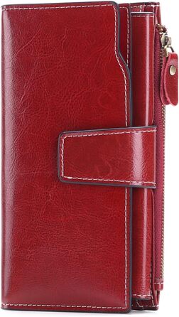 SENDEFN Women's Leather Wallet Large RFID Protection with Many Compartments, Including 20 Card Slots and a Phone Pocket