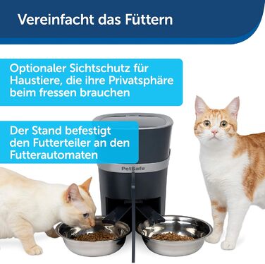 Автоматичний годівник PetSafe для 2 тварин: собак та котів, з мискою, BPA-free пластик
