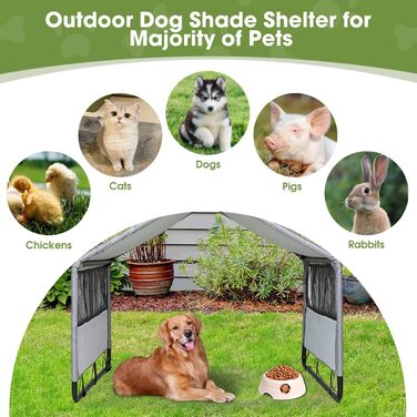 Будка для собак Outdoor 120x120x100 см, водонепроникна, сітка, сірий колір