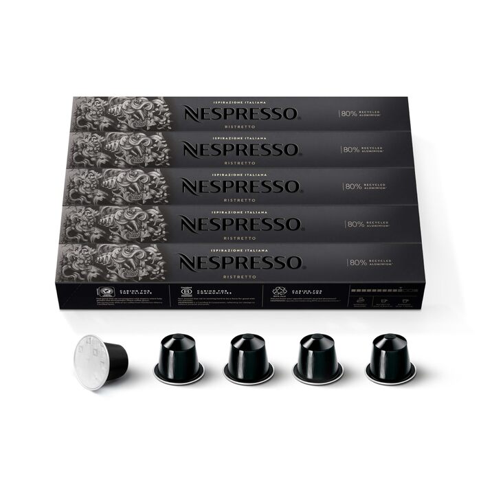 Кава Nespresso Original Ristretto Decaffeinato, 50 капсул, темна обсмажка