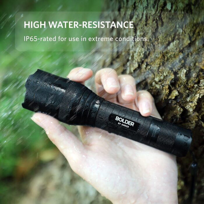 Ліхтарик Anker Bolder LC90 LED, 900 люмен, водонепроникний IP65, акумуляторний, зум, для кемпінгу, туризму, надзвичайних ситуацій, 5 режимів світла, CREE LED
