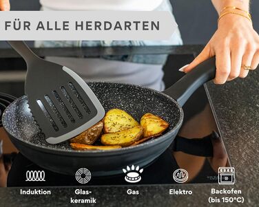 Набір сковорідок DIVORY 3 шт. (20, 24, 28 см) з антипригарним покриттям для всіх плит – універсальні сковороди з ергономічними ручками, придатні для миття в посудомийній машині