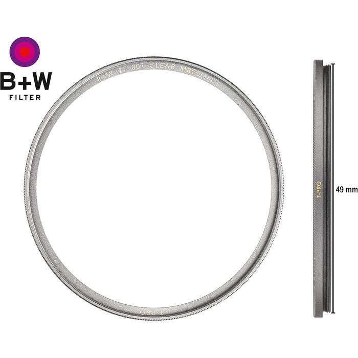 Фільтр захисний B&W 49mm T-Pro (Ультратонкий, MRC Nano) - Преміум якість