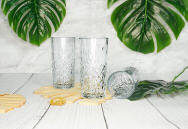 Набір склянок для води, коктейлів та лонг дринків Glasmark Krosno (6 шт x 300 мл) з кришталевим ефектом, для посудомийної машини