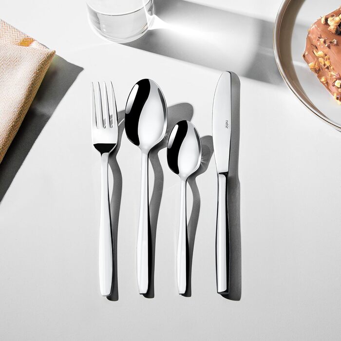 Нержавіюча сталева стололова посуд - набір 24 шт для 6 осіб. Елегантний набір для щоденного використання та особливих випадків. Стійкий до іржі.
