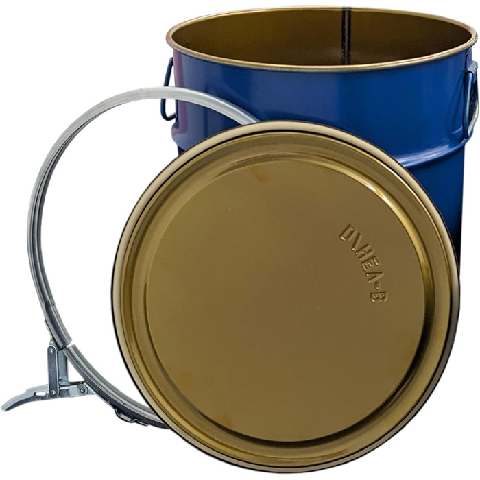 30 Liter Steel Bucket Hobbock Lid Bucket Metal Sheet Bucket Container | 2 Side Handles | Suitable for Cyclone Dust Extraction | Stable when filled, stackable