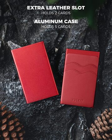 Гаманець VULKIT Slim з RFID захистом та відділеннями для карток (червоний Getaway Solids)