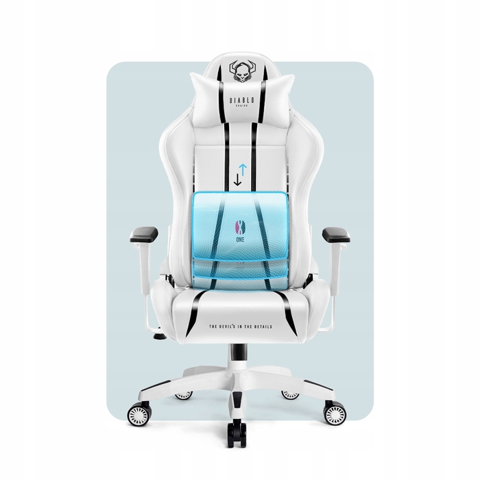 Ігрове крісло Diablo Chairs X-One 2.0, екошкіра, біле