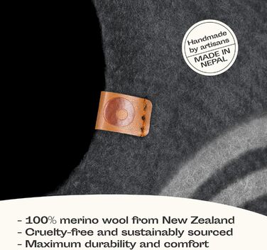 Килимок для кота Meowfia з 100% мериносової вовни – ручної фелтингової роботи, екологічний, для котів та кошенят. М'яке ліжко, тепле взимку та прохолодне влітку, стильний дизайн, сірий колір, розмір L