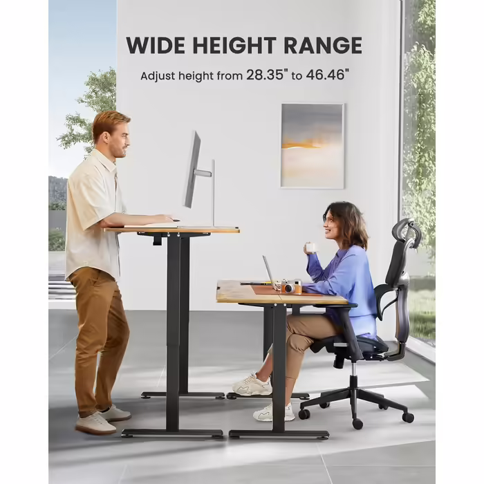 ErGear Height Adjustable Desk 120 x 60cm Height Adjustable Electric Ergonomic Standing Desk/Sitting Desk Computer Desk for Home Office with 4 Memory Control (Vintage Brown) 120*60 cm Vintage Brown