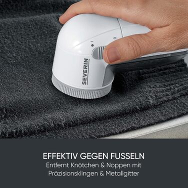 Електричний видалення ворсу SEVERIN CS 7976: портативний, для ворсистих поверхонь, білий-сірий