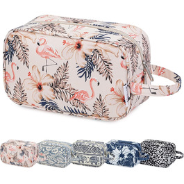 Чоловічий туалетний набір Narwey: водонепроникний, міцний, з багатьма відділеннями, для подорожей (чорний, бежевий з фламінго)