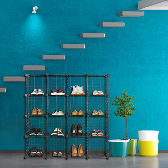 Relaxdays Wire Grid Organizer with 16 Compartments
