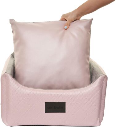 Автоматичне сидіння для собак 2в1 | Універсальний автосидіння для собак та котів | З штучної шкіри та плюшу, 48 x 48 см (Рожевий)