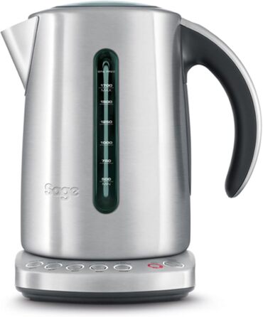 Електричний чайник Sage Smart Kettle з нержавіючої сталі - 1,7л, швидке кип'ятіння, 5 режимів, підтримання тепла, 360° обертання