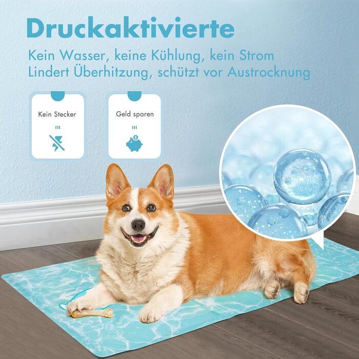 Pawtasy Cooling Mat for Dogs and Cats, Cooling Blanket for Dogs, Cooling Pad with Non-Toxic Gel, Self-Cooling Cooling Mat for Pets, Cooling Dog Mat - M (35.6 x 20 inches)