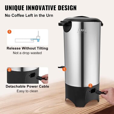 VEVOR Commercial Hot Beverage Dispenser Coffee Hot Water Dispenser 50 Cups, 1000W Warming Tank Hot Water Dispenser 7.4L Warming Tank Juice Jug for Office, Parties, Cafe, Picnics, etc.