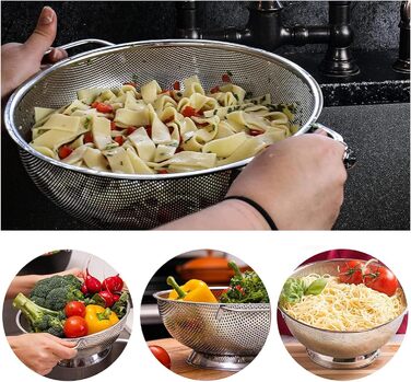 Набір сит для кухні з ручками, нержавіюча сталь, 2 шт. (19 та 22 см)