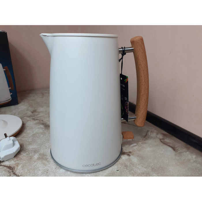 Електричний чайник Cecotec Thermosense 400 (білий з дерев'яними елементами), 3000 Вт, 1.7 л