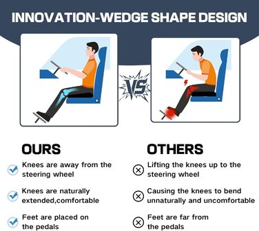 Підсидіння автомобільне для дорослих з Memory Foam: зручна подушка на сидіння авто, ергономічне сидіння для водія, офісного крісла, інвалідного візка