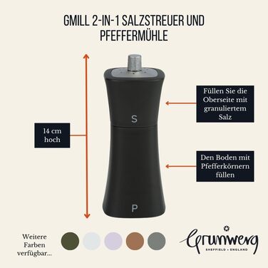 Набір для солі та перцю Grunwerg 2-в-1, пластиковий, білий