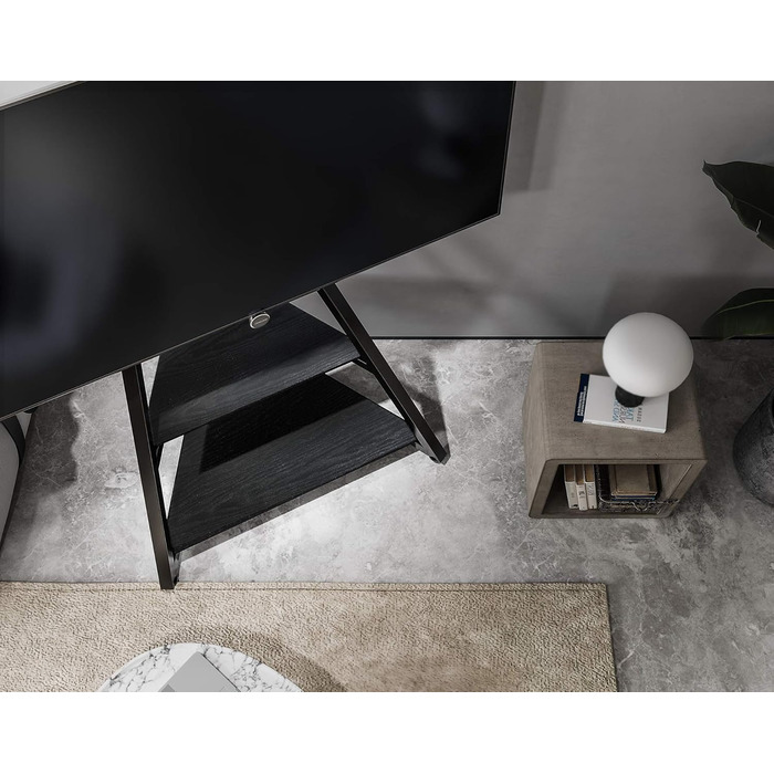 FITUEYES Rolling TV Stand - Mobile TV Stand with Wheels for 43-75 inch Flat & Curved TVs - Height Adjustable, Swivel, Tilt, Eiffel Series Black