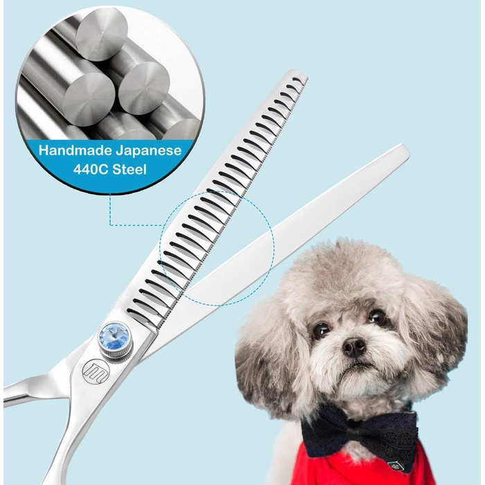 Професійна ножиця для грумінгу собак Moontay 7 дюймів, 440C сталь, для витончення та стрижки