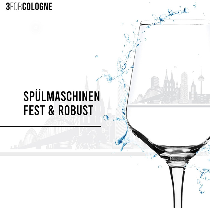 Set of 2 Cologne Wine Glasses | Gift in elegant packaging | Screen print, more detailed than engraving | Wine glass set usable as red wine glasses or white wine glasses | XL glasses as a souvenir.