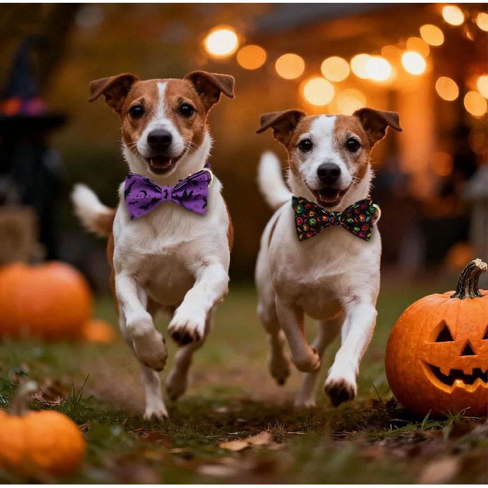 Нашийник для собак з металевою застібкою, двосторонній нашийник з іменем та номером телефону, регульовані розміри для маленьких собак, M та L (на Хелловін)