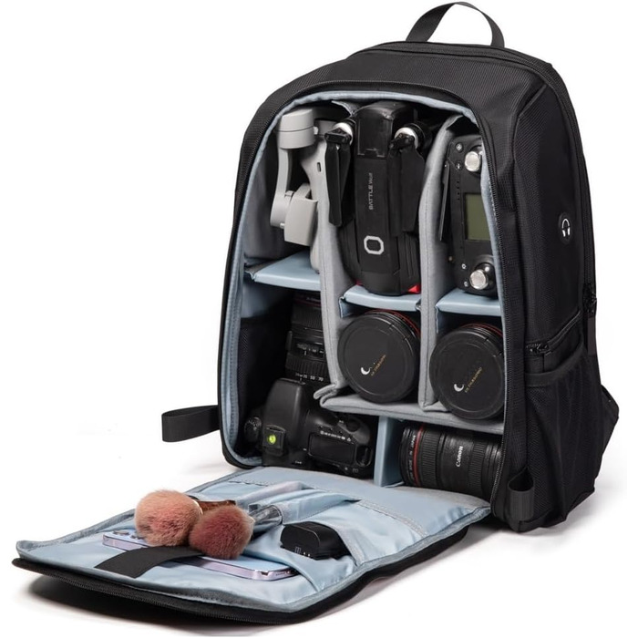 Рюкзак для камери Horfccid 23L, сумісний з DSLR, ноутбуком 15.6'' та штативом (Чорний)