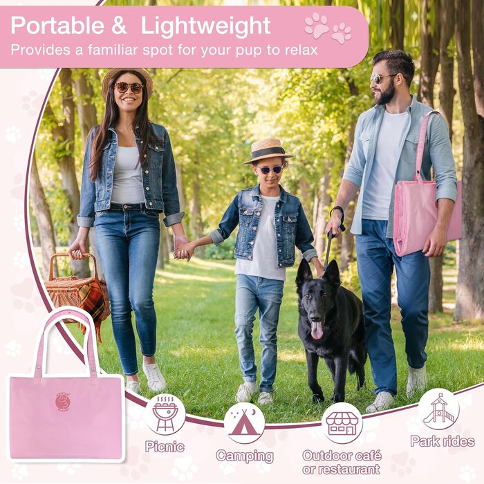 Водонепроникний килимок для собак Pawsse - зручний для подорожей, авто, кемпінгу (127 x 70 см, сірий)