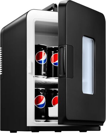 Northclan Mini Fridge 15L - Portable Cooler & Warmer for Home & Car - 220V AC/12V DC - Black