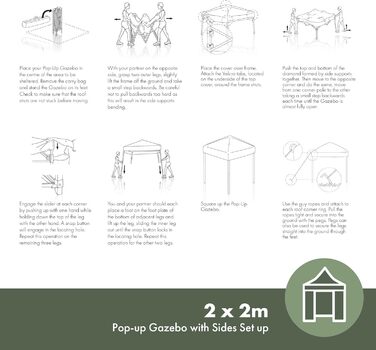 Airwave EX26032 Essential Pop-Up Pavilion with Sides, 2 x 2 m, White