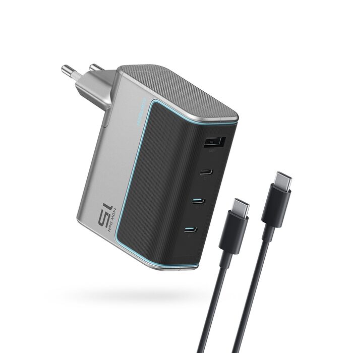 Зарядний пристрій CUKTECH 140W USB-C з кабелем, PD Fast Charger 4-port для ноутбука, MacBook, iPad, Samsung Galaxy, iPhone, Steam Deck
