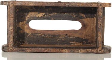 Laursen Tissue Box Brick Shape Wood Brown approx. 31x15cm Cosmetic Tissue Box Handkerchief Box